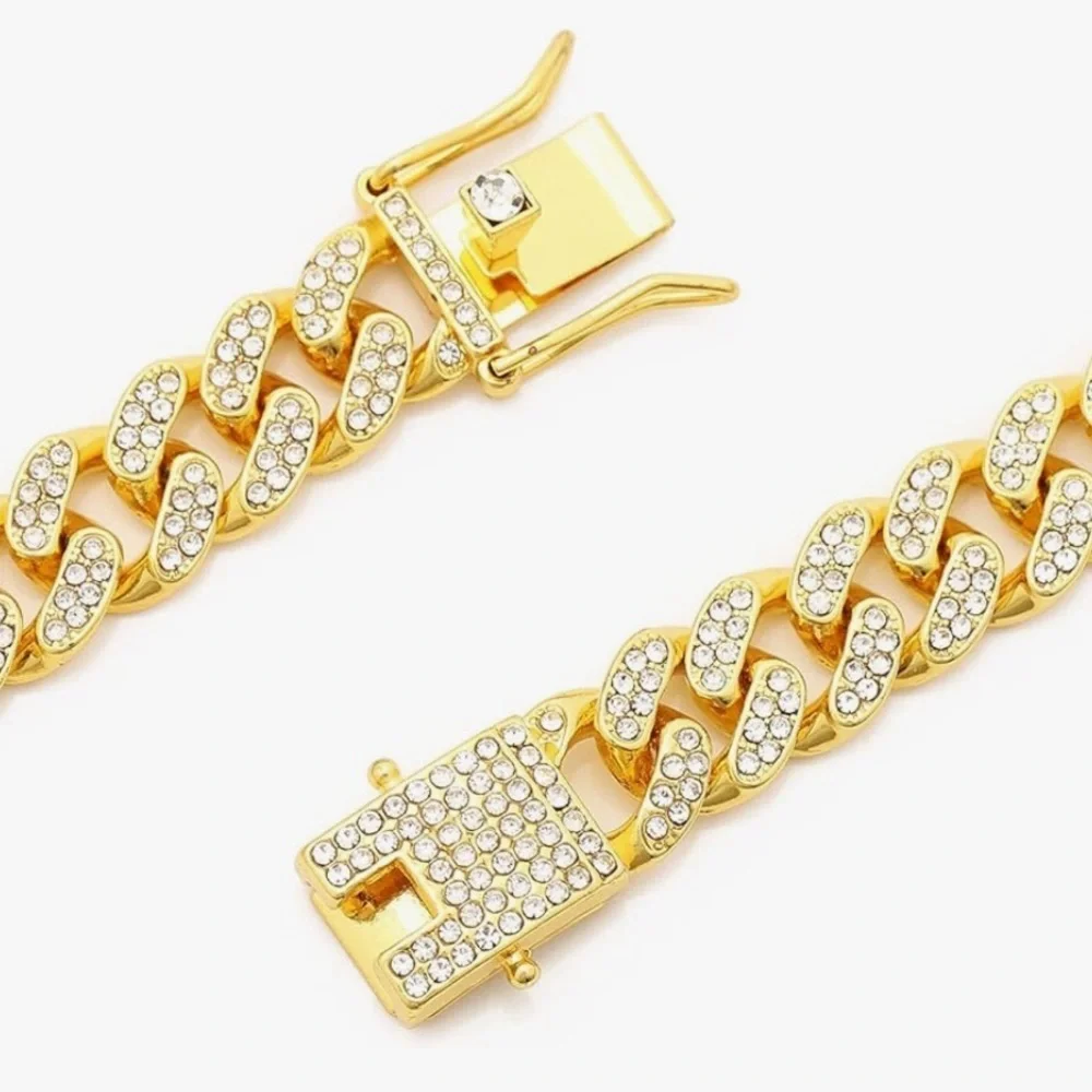 Cuban Link Chain Diamond Miami Cuban Necklace 8mm 13mm Mens Iced